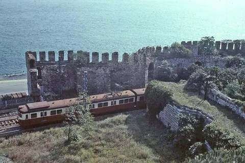 Istanbul electric train by coast