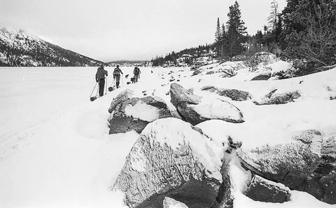 Skiing on Lindeman Lake, Chilkoot Trail, shot on Pentax K1000