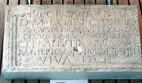 Villa Rustica Leutstetten inscription, 1972, shot on Minolta X-700