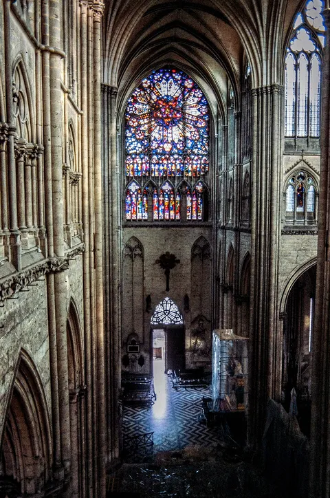 Amiens Cathedral south transept from triforium, shot on Canon AE-1