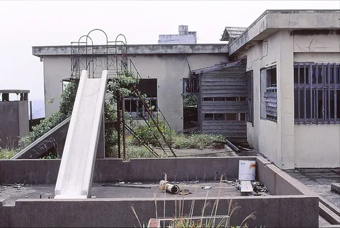 A rooftop playground on Hashima