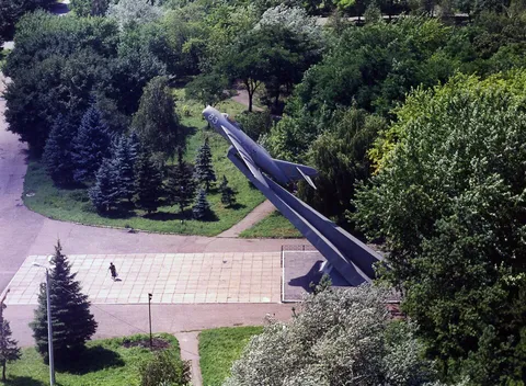 Monument of MiG-17 in Mariupol, 2006