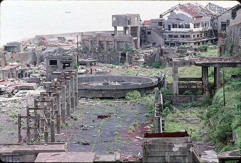 The remains of Hashima’s conveyor belt
