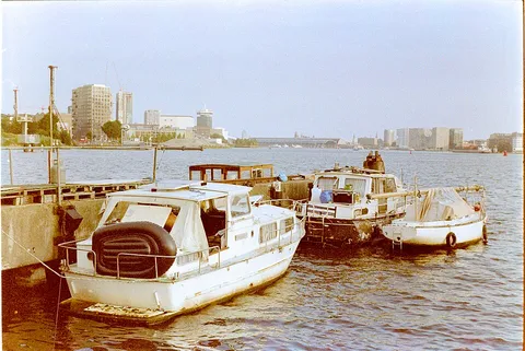 IJ river and NDSM wharf, Amsterdam, shot on Nikon FE