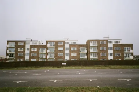 Sea front flats.Milford on Sea, Hampshire, UK