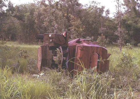 Chaimite wreckage, 1974, shot on Olympus OM-1