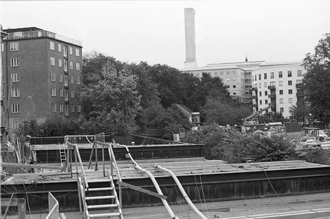 Arbete på Citybanan vid Mariagårdstäppan Södermalm Stockholm 2013